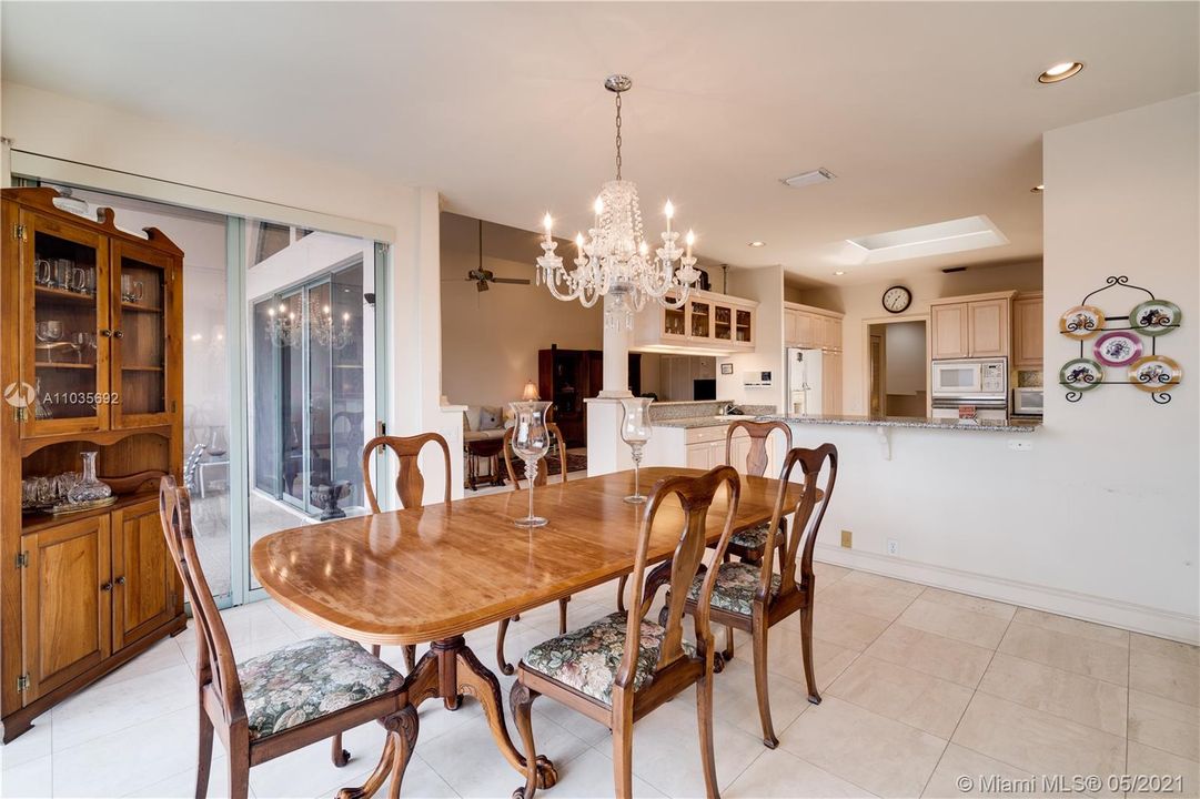 Dining room open to the kitchen
