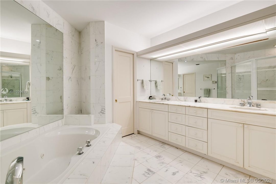 Primary bathroom with double vanities
