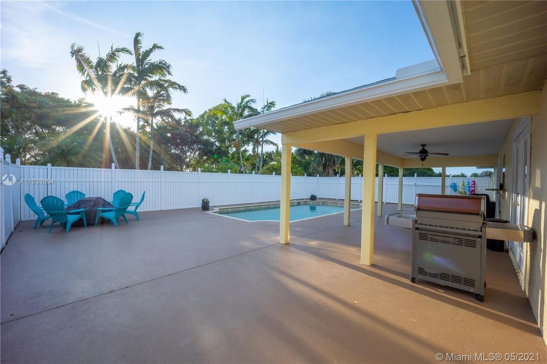 Pool and Patio view with Covered area