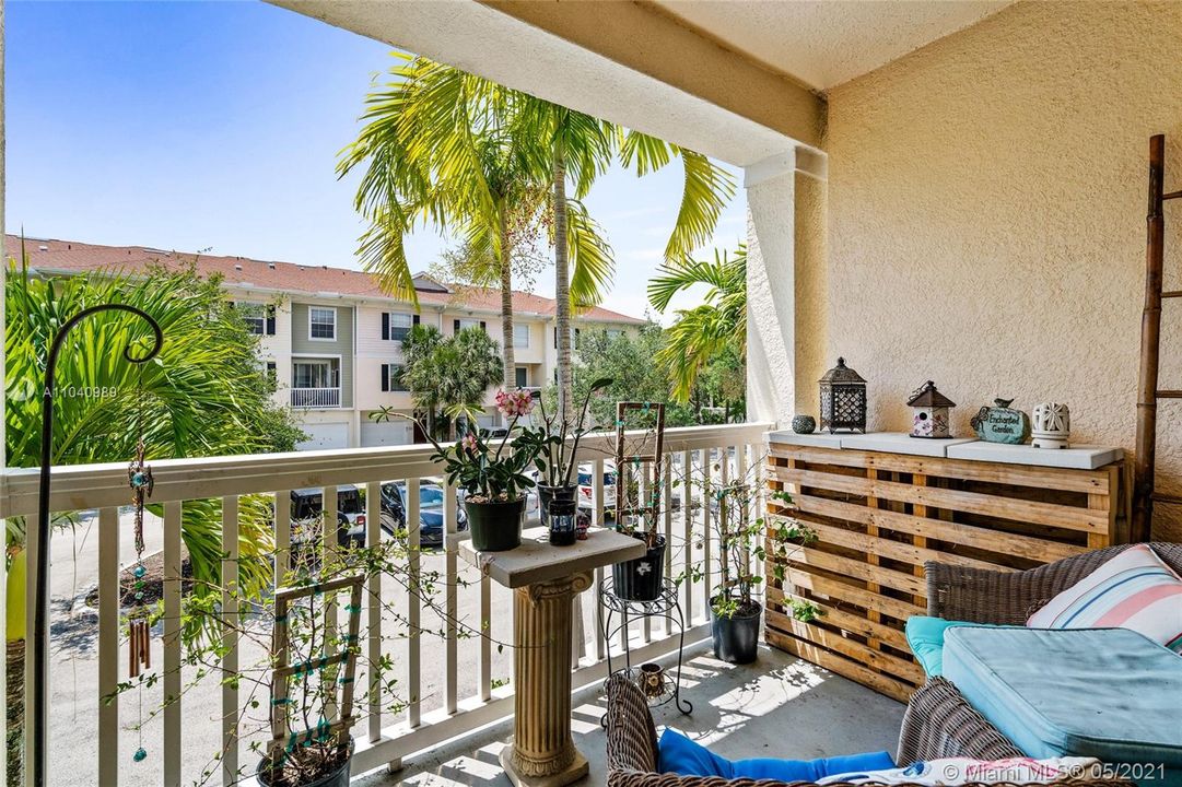 Balcony off of dining room.