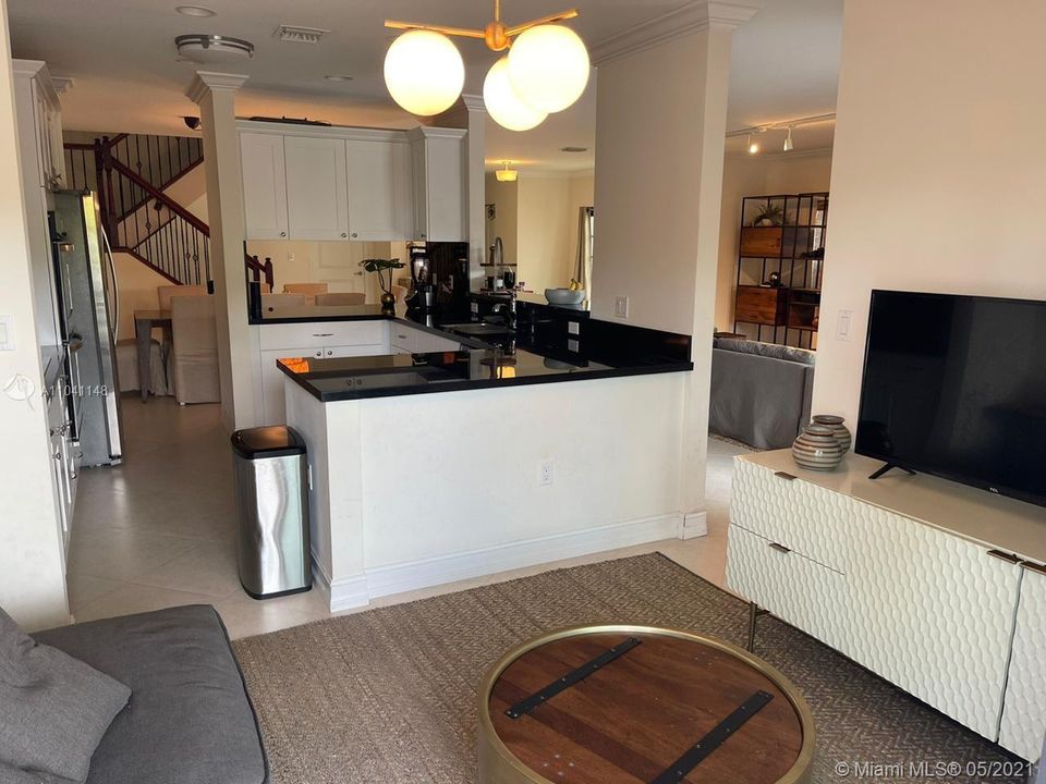 From the breakfast nook towards the kitchen.