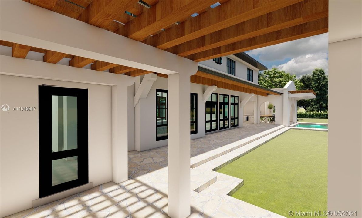 Architect's rendering, loggia from living area.