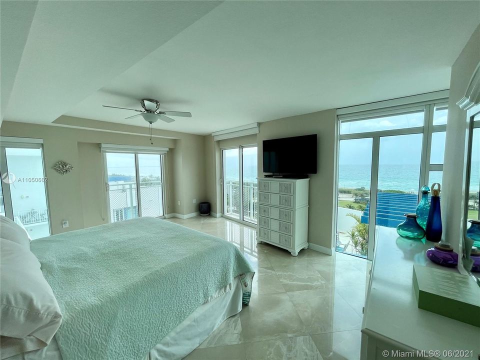 Primary Bedroom with Direct Ocean Views From Every Window