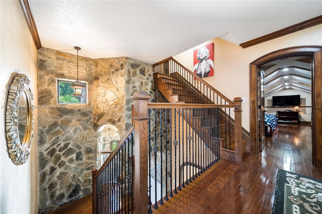 Photo of stair case leading to office/man cave/safe room
