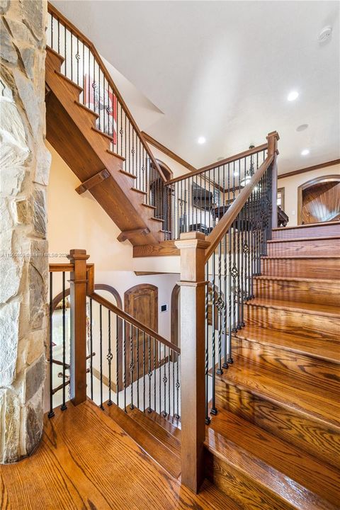 Photo of solid wood staircase