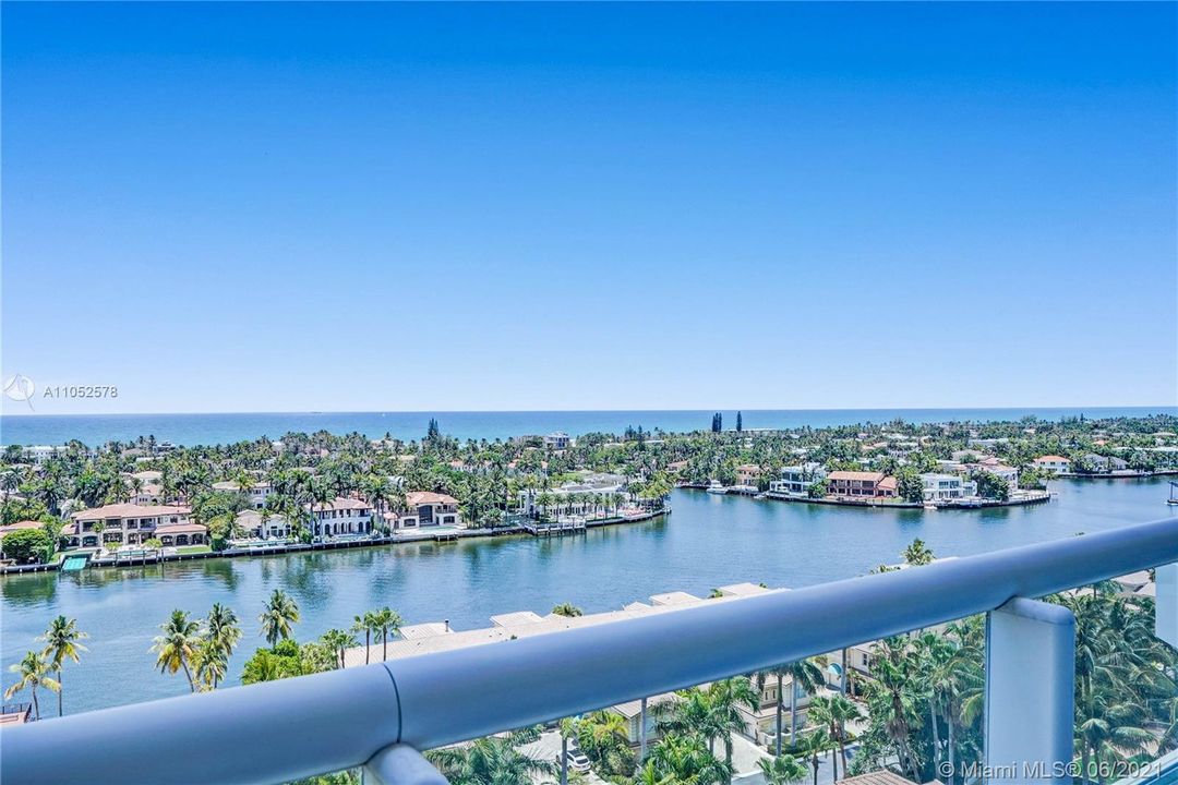 Unobstructed ocean and intracoastal views from the balcony.