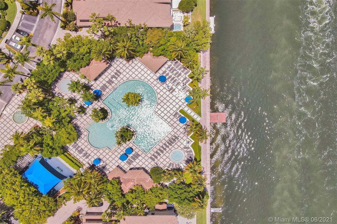 Intracoastal pool seen from a drone.