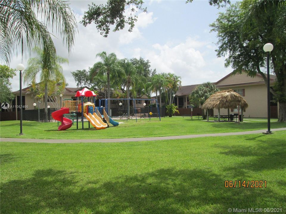 Playground and pool