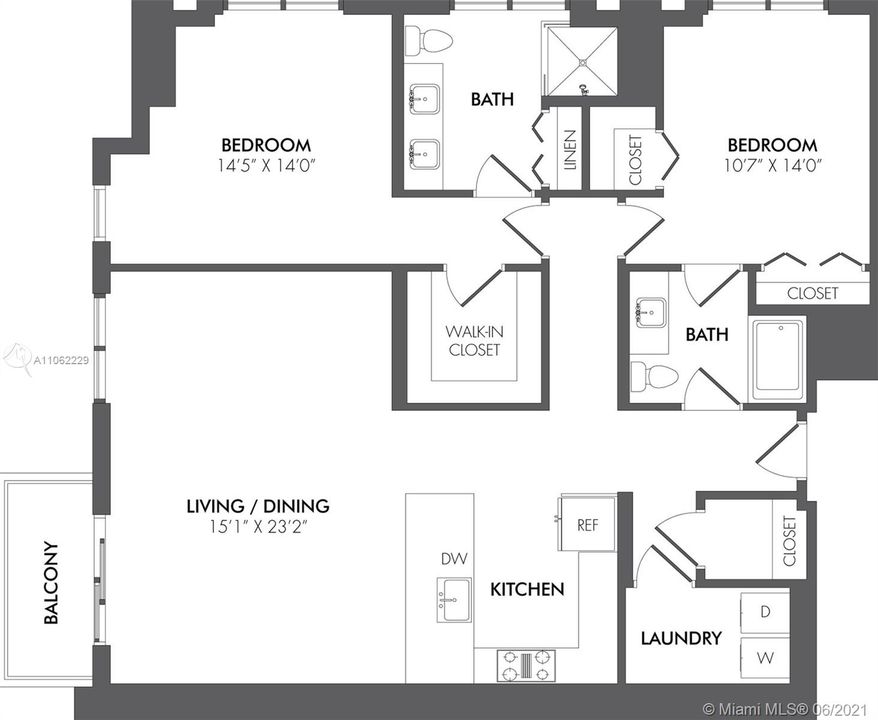 Recently Rented: $4,995 (2 beds, 2 baths, 1493 Square Feet)