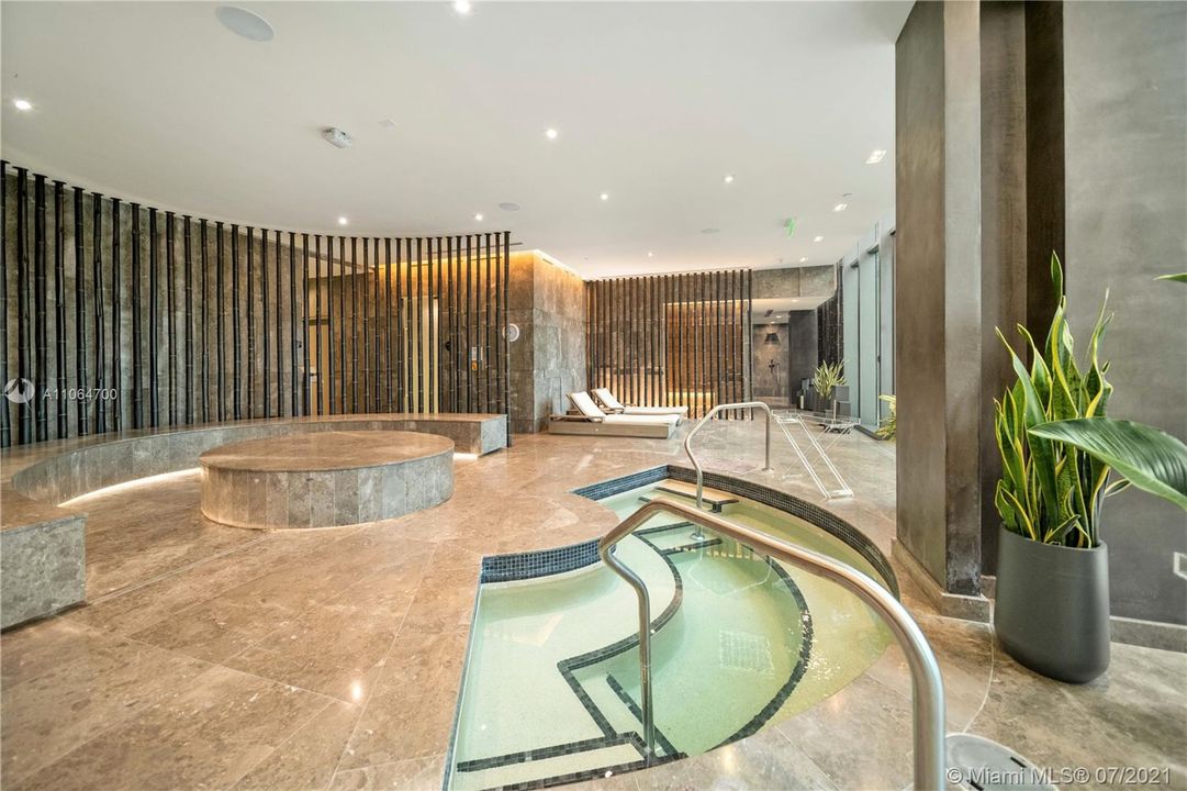 Luxury Health spa with sauna, steam room.