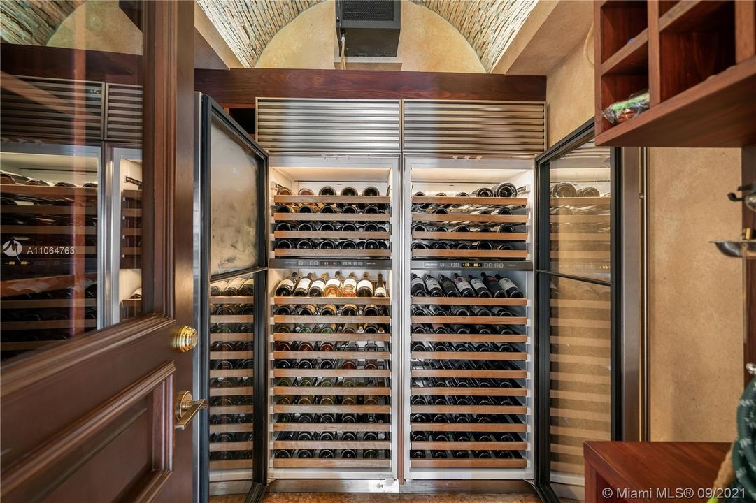 Temperature controlled wine cellar with wine fridges as well