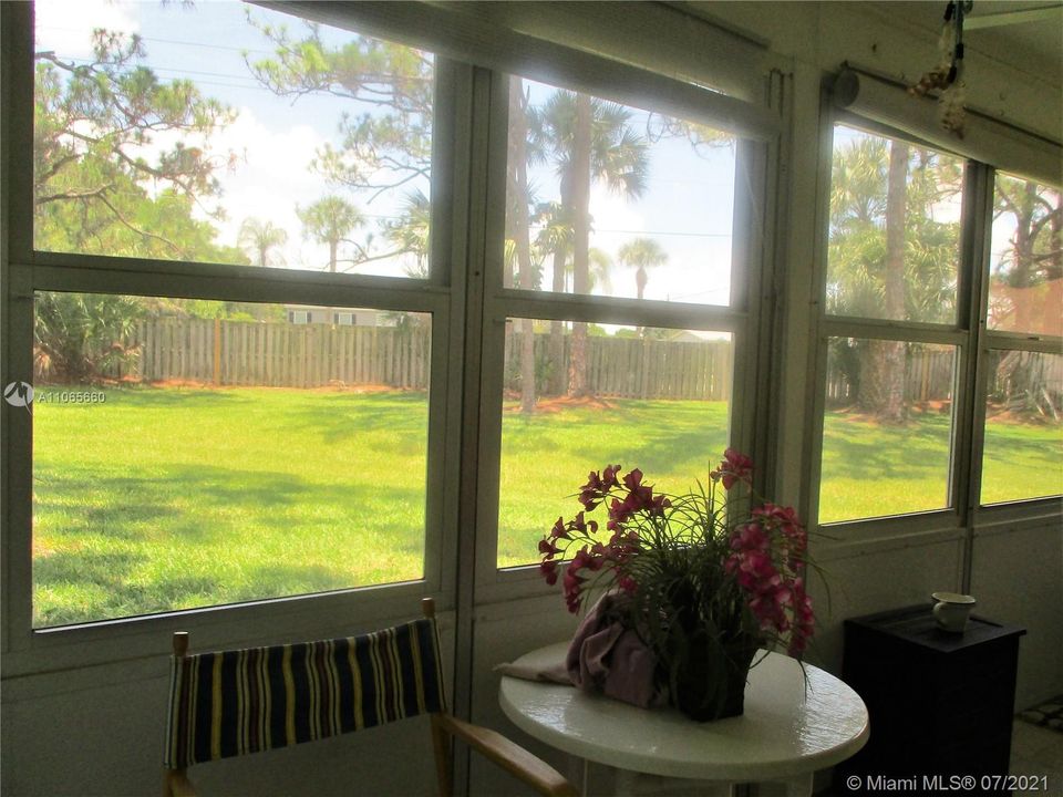 Bright & sunny peaceful view on patio