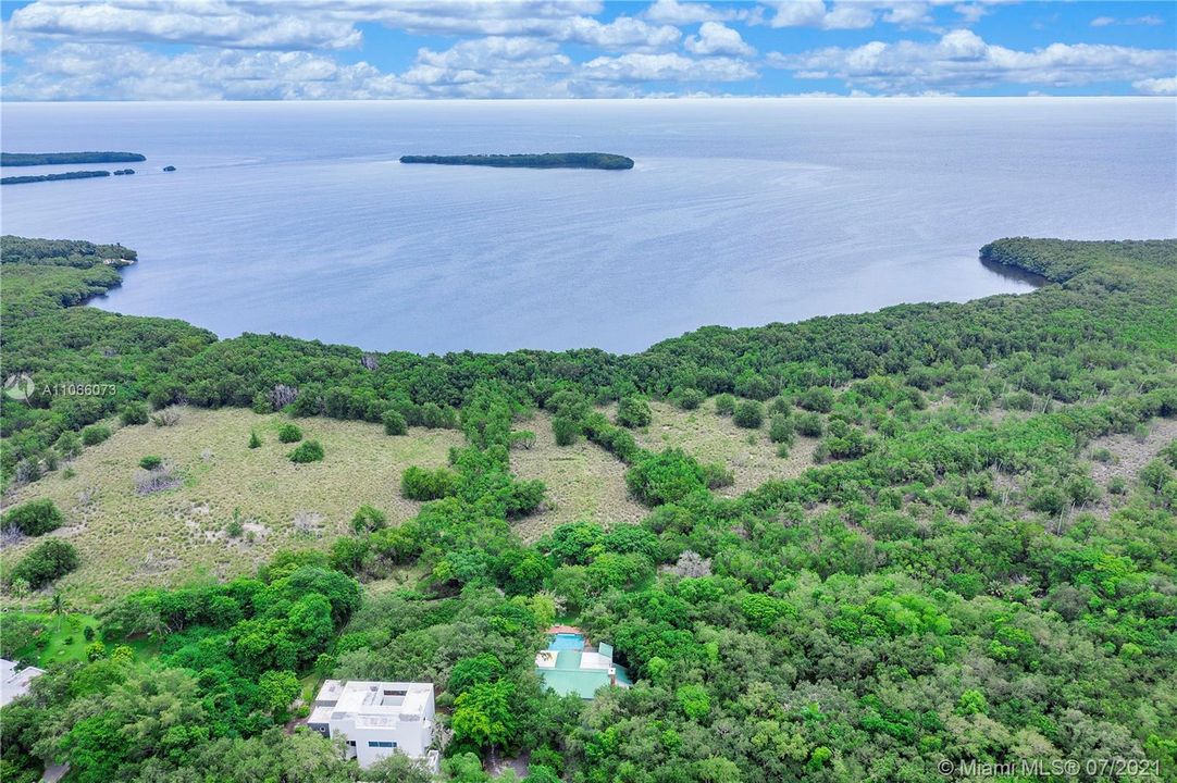 View of house and Preserve and Biscayne Bay