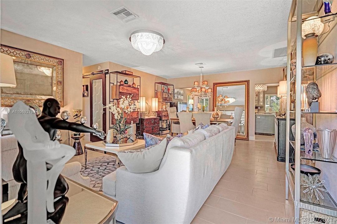 As You Enter .... Living/Dining Room w/ View to Kitchen