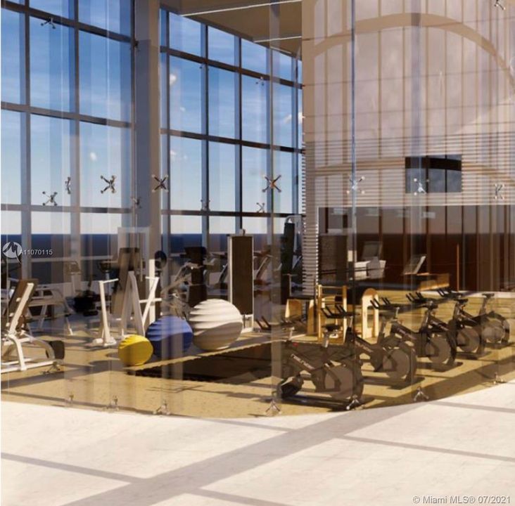 Rendering of soon to be completed contemporary Health Club located on the 51st floor