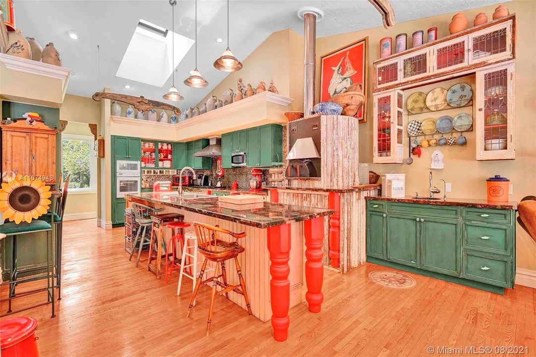 Large kitchen with plenty of cabinet space.