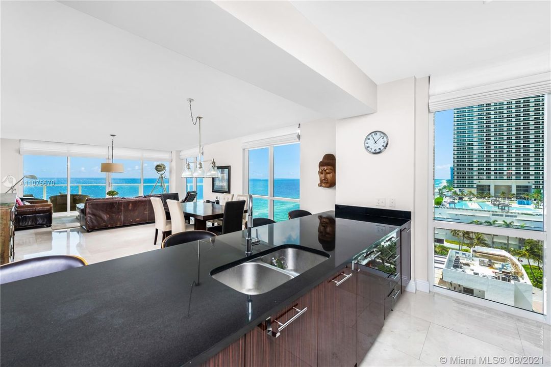 Ocean Views from the Open Kitchen.