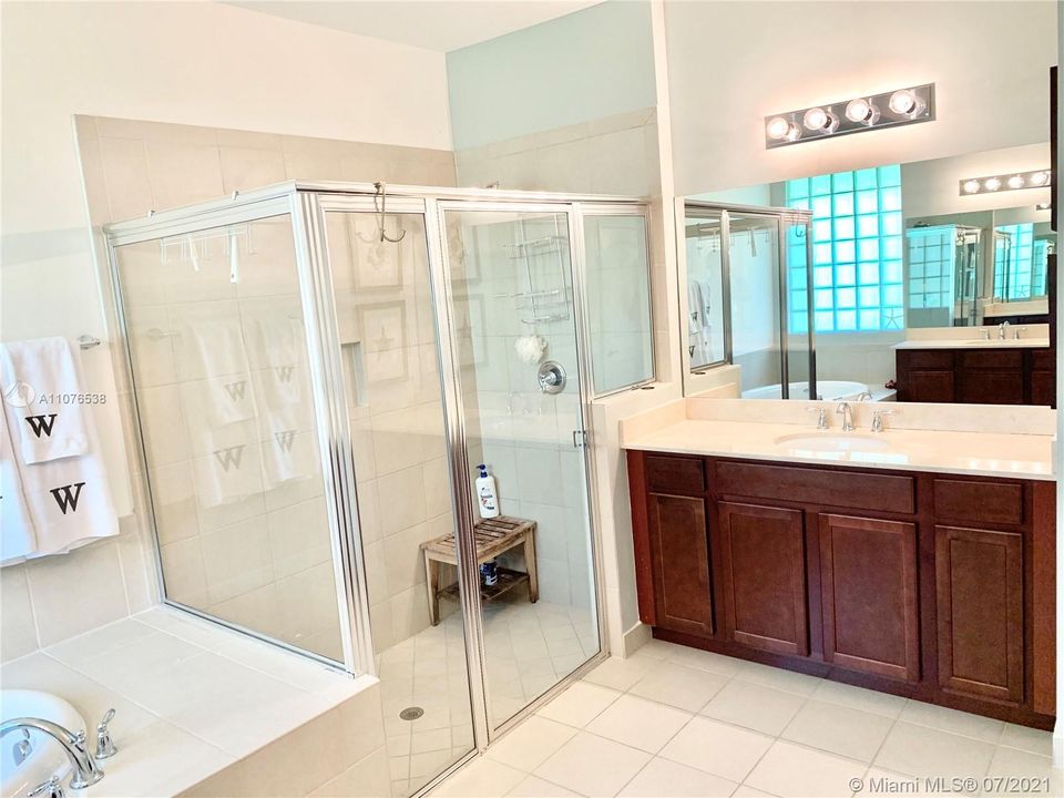 Master Suite Bath with Double Vanities