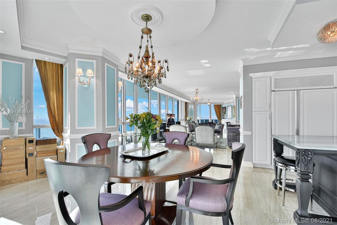 Dining room area with direct ocean views