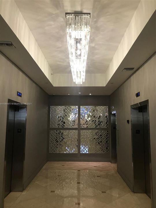 fully renovated touch screen elevator lobby