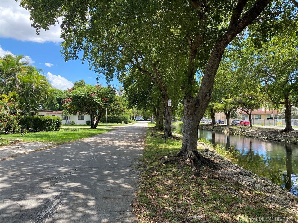 Canal in front of house.