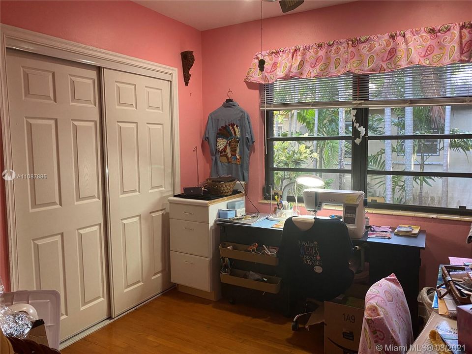 Bedroom #3 being used as a sewing room.