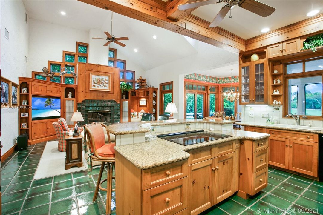 Kitchen, media room and breakfast nook