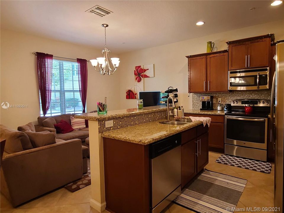 kitchen & living room