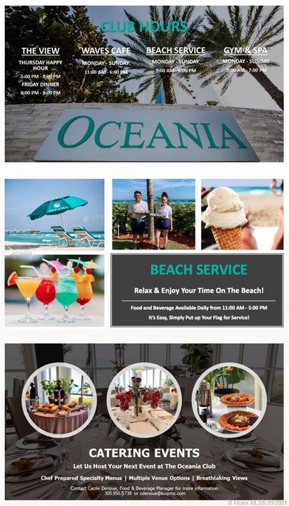 Oceania offers a great Beach Club Service!!