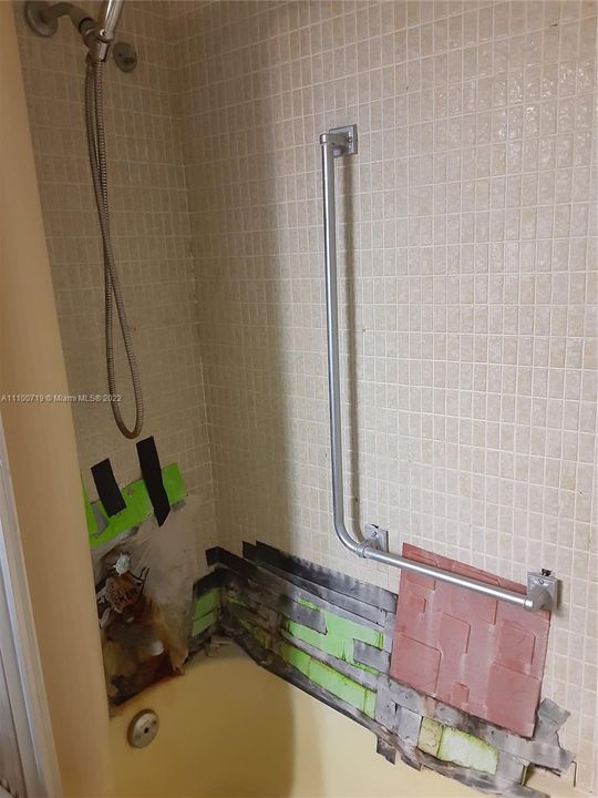 Actual shower in full bathroom