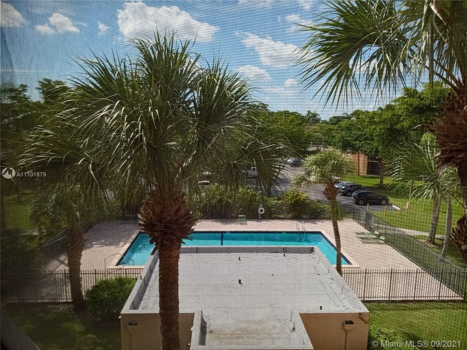 View of Pool from Screened In Balcony