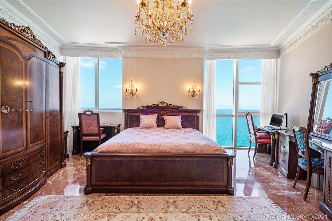 Massive master bedroom with Spanish marble floors