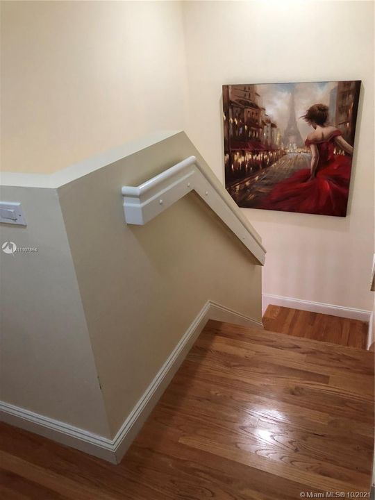 Hardwood stairs and landing