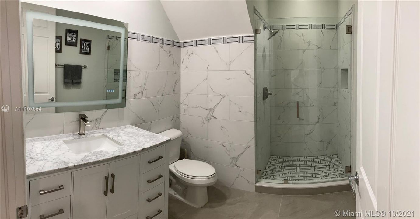 Newly renovated bathroom downstairs