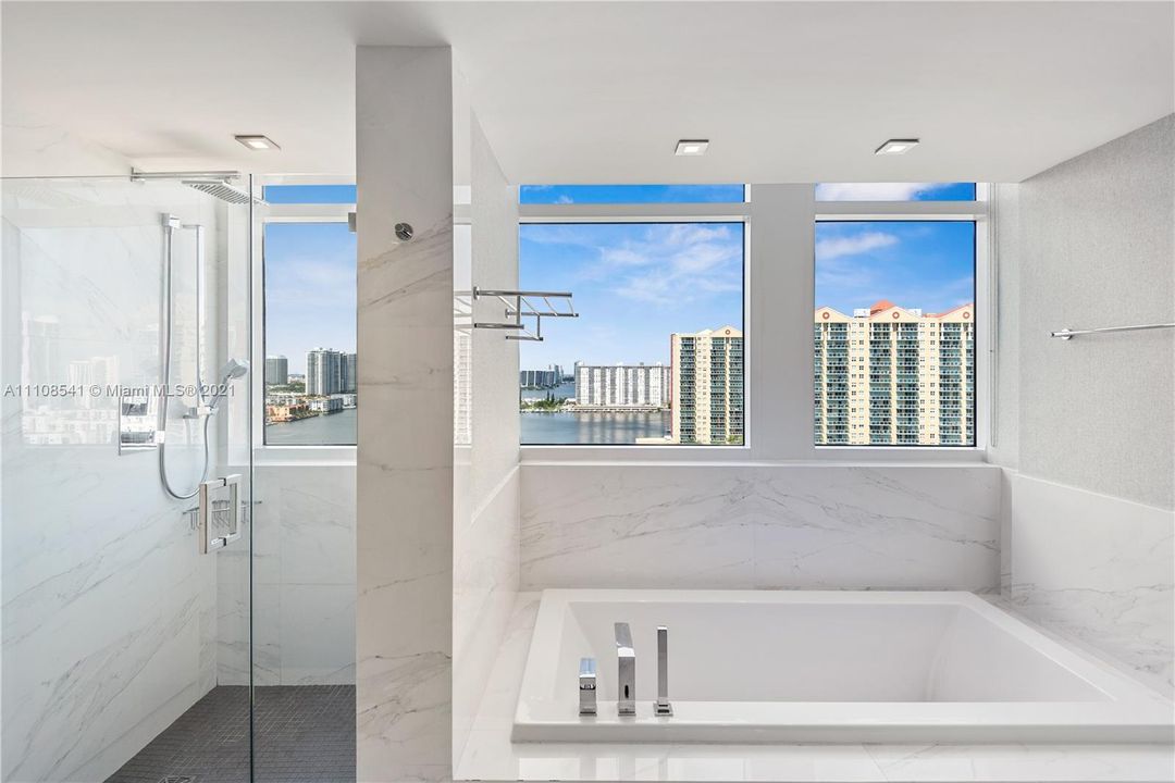 Master bath with view