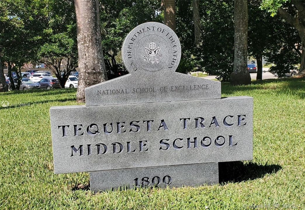 One block walk to Tequesta Middle School