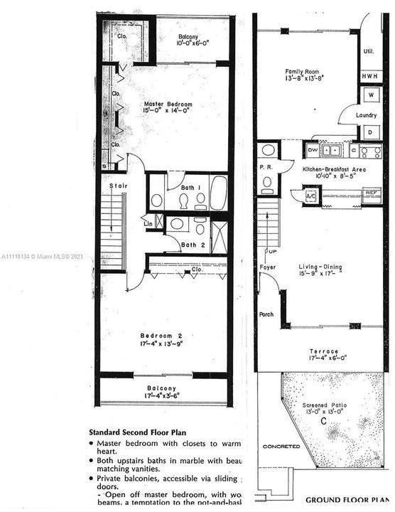 This is the standard floor plan. This unit was converted to a 3 bedroom
