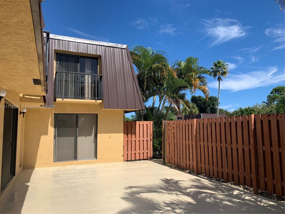 Freshly painted exterior and patio in Courtyard
