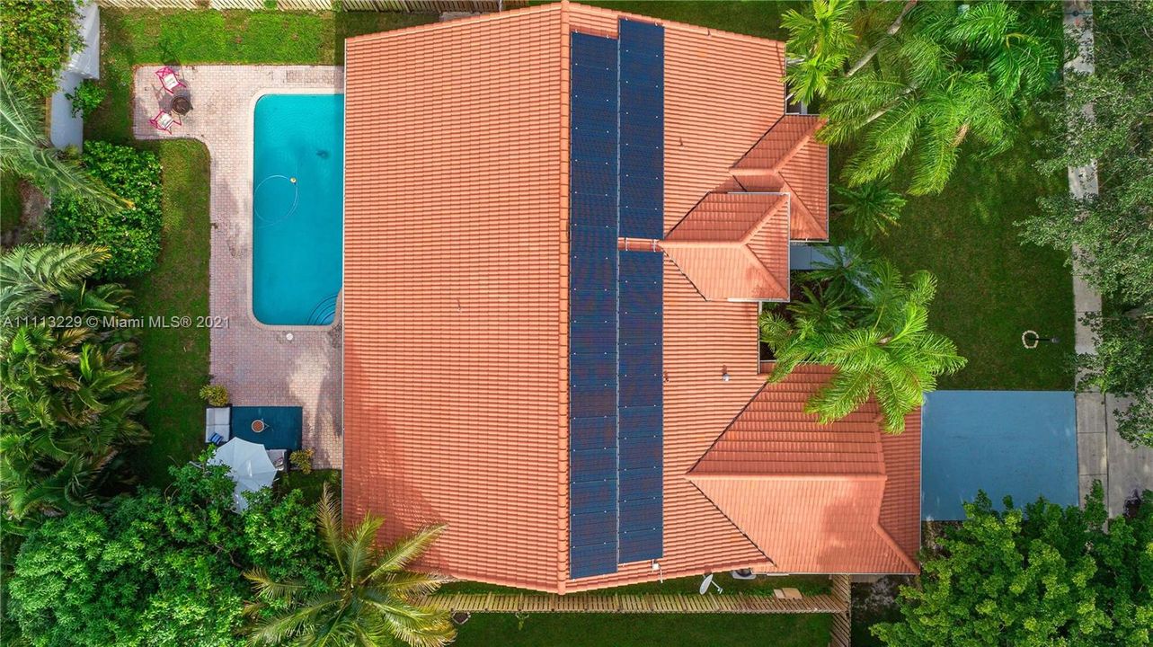 Arial view of solar panels