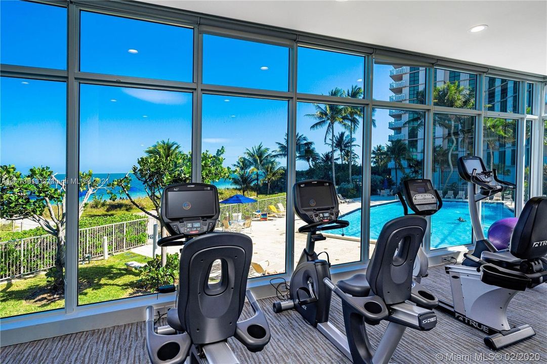 BEST GYM IN THE ENTIRE ISLAND OF KEY BISCAYNE - ENJOY PANORAMIC VIEWS FROM YOUR CONDO'S THE FITNESS CENTER