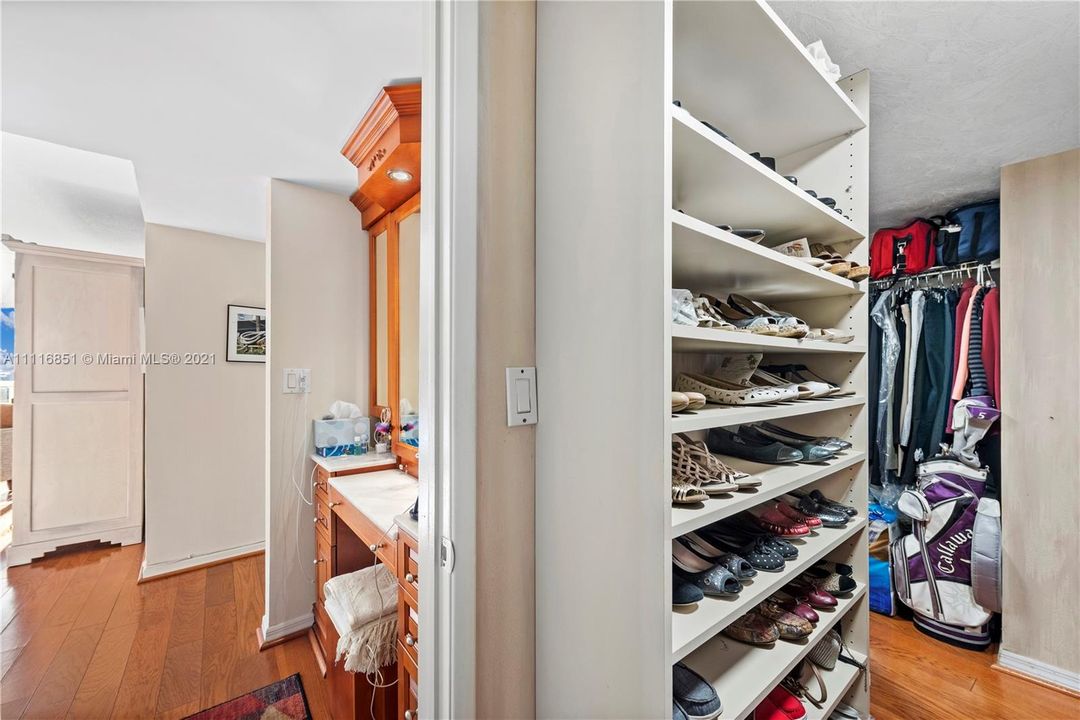 Master closet with ample space & vanity area!