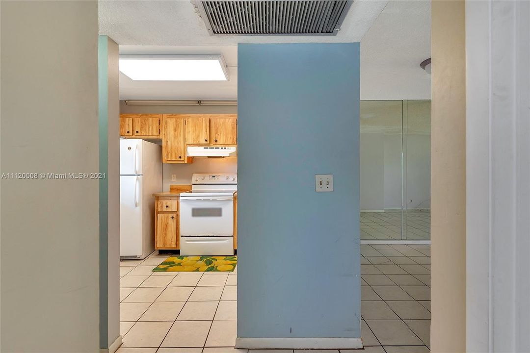 Entry View towards kitchen