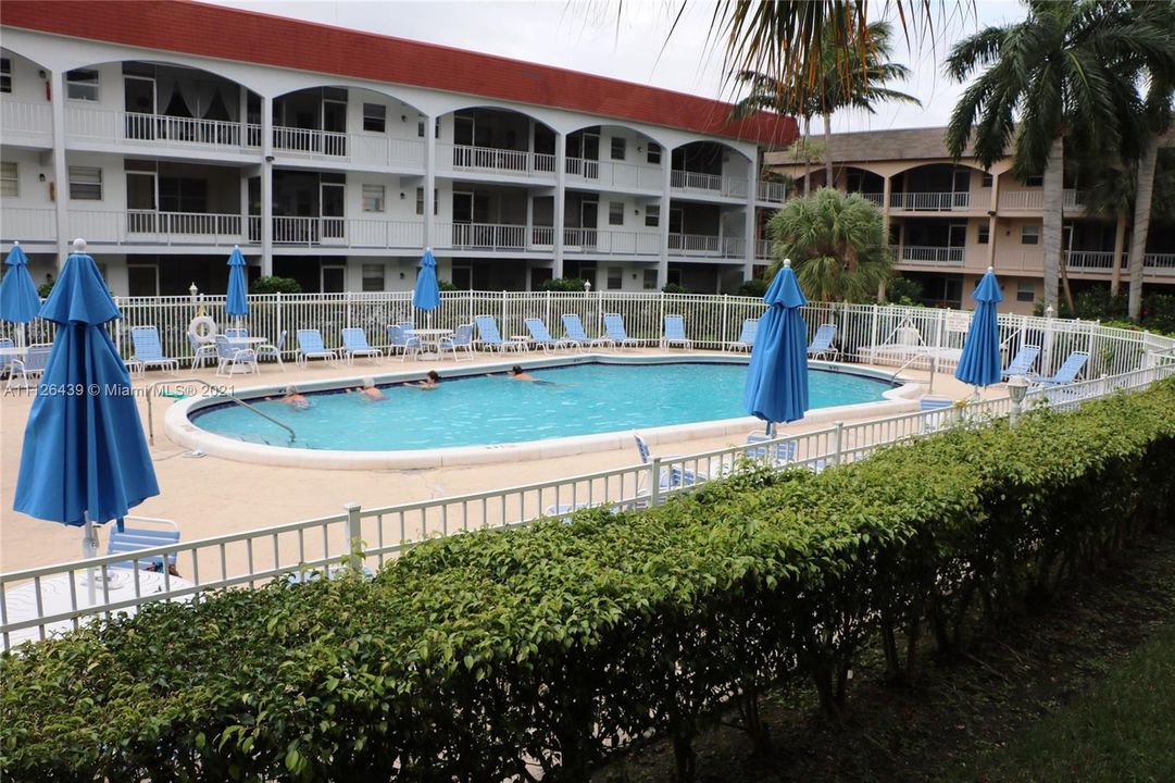 Quiet swimming pool area