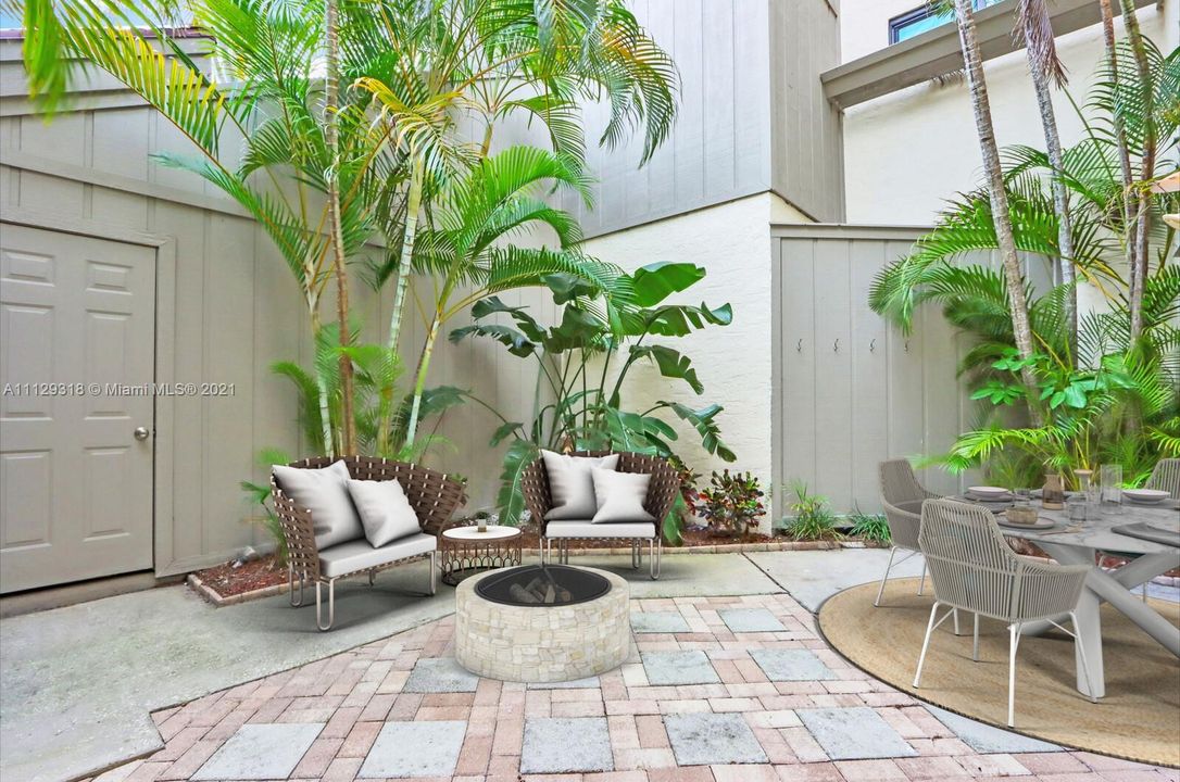 Staged photo of patio