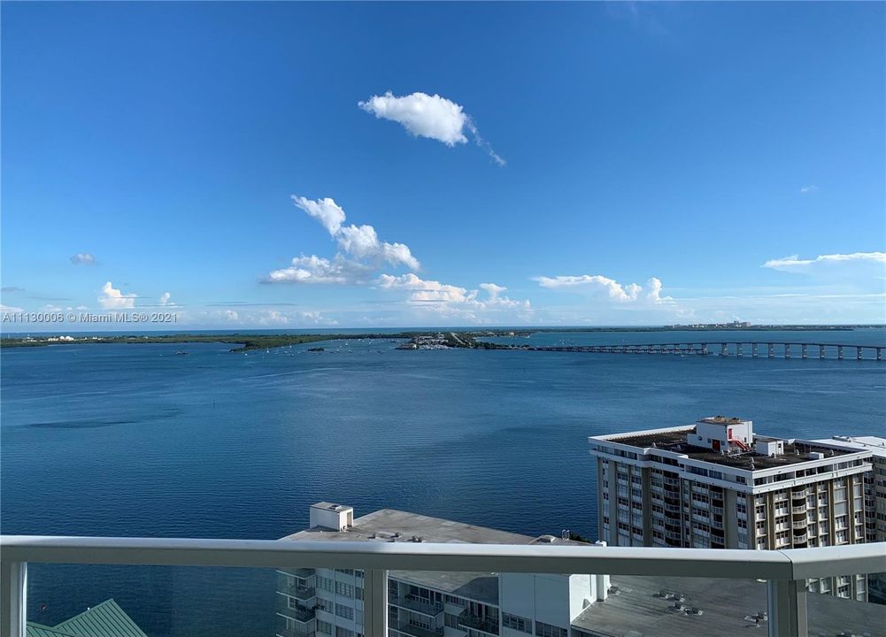 View from balcony overlooking Virigina Key and Key Biscayne