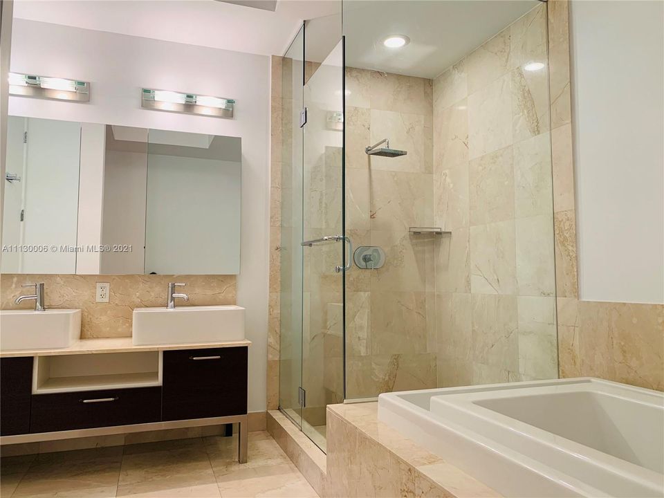 Master Bathroom with separate Shower and large bathtub