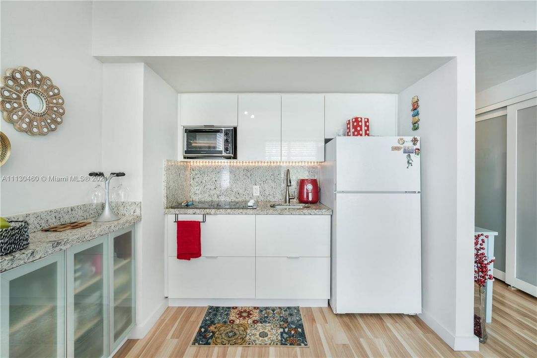 Renovated kitchen with granite counter tops