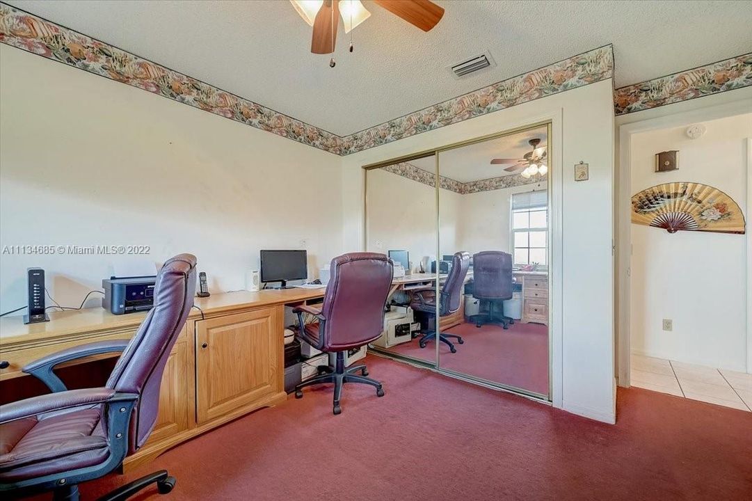 Third Bedroom Utilized as Office Space
