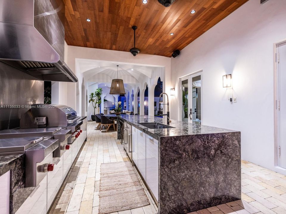 Outdoor Covered Mia Cuccina Kitchen with Wolf and Viking Appliances