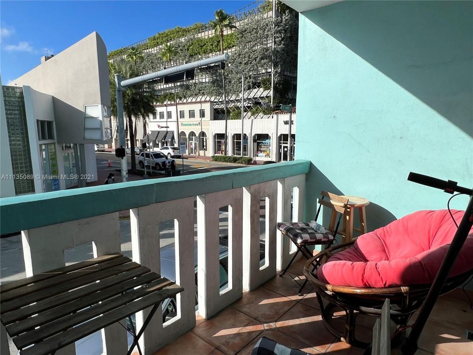 The balcony is great for people watching or just relax in the sunshine.